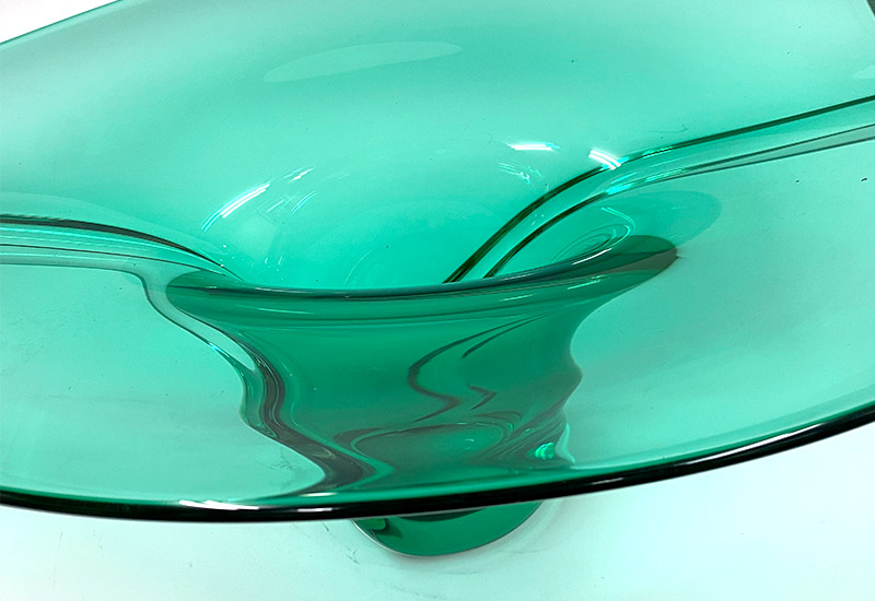 春池玻璃 船型盤-綠 花器